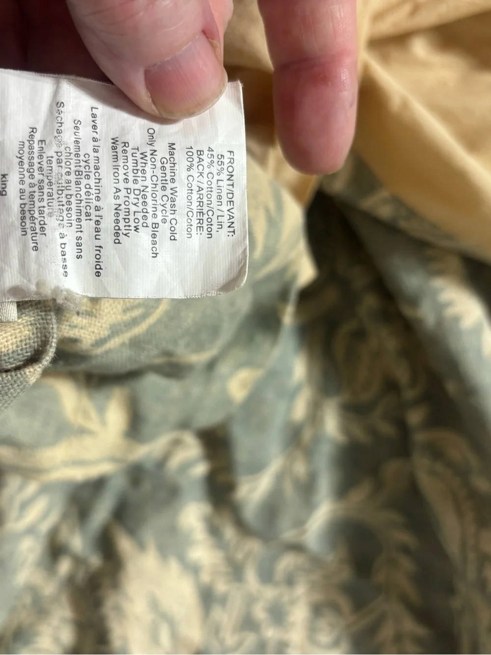 Pottery barn king Alessandra floral linen cotton duvet cover and shams